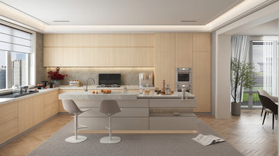 Kitchen Cabinets MO-H3157_Vicenza Oak