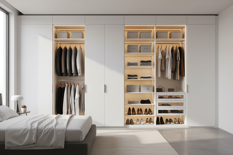 我要一个衣柜场景图，需要是无框柜