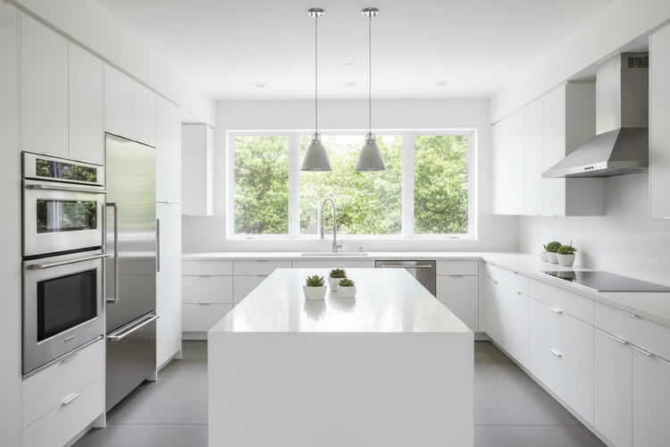 frost white modern american kitchen